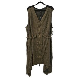 Green, Gold and Black mblm by Tess Holliday Women's Sleeveless Sharkbite Dress